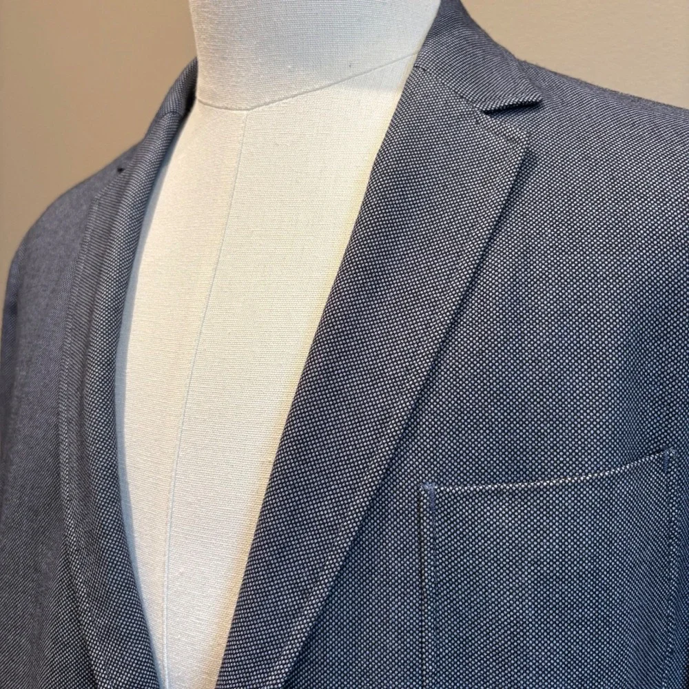Z Zegna Blazer 42R Blue Wool Unstructured Sport Coat 7 VIY34 ZZY27 Lightweight